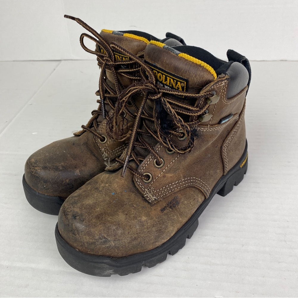 Carolina Work Boots Women 6.5 Composite Toe CA1626 Lace Up Brown Leather Safety